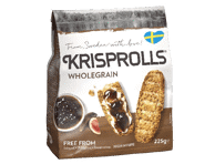Pilno grūdo skrudintos duonelės KRISPROLLS, 225 g