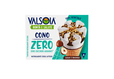 Augaliniai valgomieji ledai vafliniame ragelyje VALSOIA ZERO, 300 g