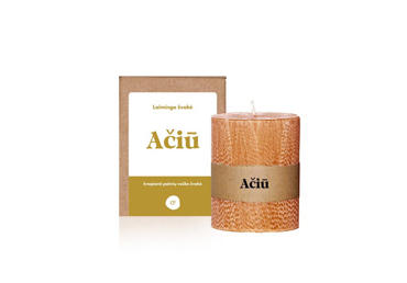 Kvepianti palmių vaško žvakė CANDLE FAMILY Ačiū, 8 cm