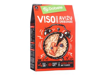Pilno grūdo avižų dribsniai DOBELE, 500 g