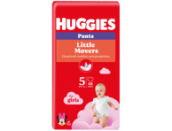 Sauskelnės-kelnaitės HUGGIES PANTS 5 mergaitėms (12-17 kg), 48 vnt.