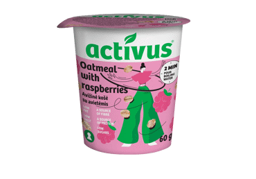 Avižinių dribsnių košė ACTIVUS (su avietėmis), 60 g