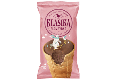Plombyriniai ledai KLASIKA CHOCOLATE, kakavos skonio, 65 g