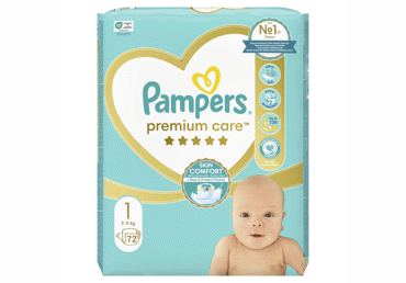 Sauskelnės PAMPERS Premium Care, Value Pack, 1 dydis, 72 vnt