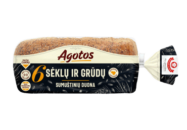 AGOTOS 6 sėklų ir grūdų sumuštinių duona, 470 g