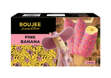 Šaldytas bananas ant pagaliuko BOUJEE PINK BANANA, 195 g