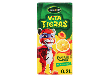 Įvairių vaisių sulčių gėrimas ELMENHORSTER VITA TIGRAS, 200 ml