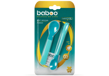 Šaukšteliai BABOO minkštu galiuku, 4 + mėn., 2 vnt.  - 2