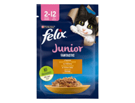 Kačių ėdalas FELIX FANTASTIC su višt.,skirtas jaun. kač.,85g, 85 g