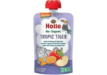Eko obuolių tyrelė su mangais HOLLE TROPIC TIGER (8+ mėn 100 g