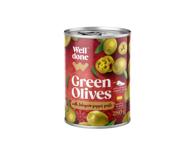 Žaliosios alyvuogės WELL DONE su Chalapos paprikomis, 280 g