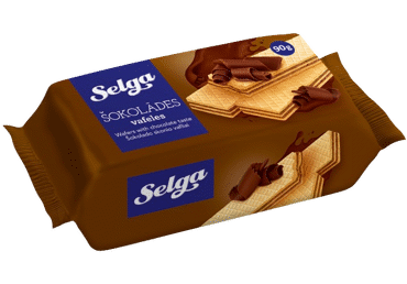 Vafliai SELGA, šokolado skonio, 90 g