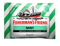 Becukrės pastilės FISHERMANS, mėtų skonio, 25 g