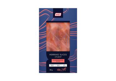 Rūkytos skandinaviškos silkės griežinėliai VIČI, 80 g