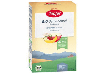 Ekologiška manų košė TOPFER su obuoliais, bananais, nuo 6 mėn., 175 g