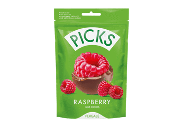 Liofilizuotos avietės PICKS su pieniniu glaistu, 90 g
