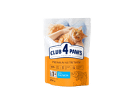 Visavertis sausas pašaras suaugusioms katėms su lašiša  CLUB 4 PAWS Premium 0,9 kg