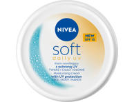 NIVEA SOFT DRĖKINANTIS KREMAS VEIDUI, KŪNUI IR RANKOMS SU SPF15 100 ml