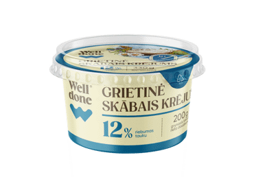 Grietinė WELL DONE, 12 % rieb., 200 g