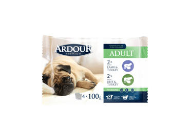Konservuotas šunų ėdalas ARDOUR su aviena ir jautiena, 400 g