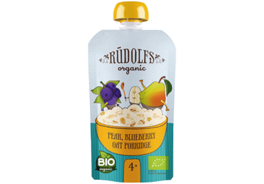 Ekologiška avižinė košė RŪDOLFS su kriauš., mėl., nuo 4 mėn.