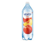 AKVILĖ lengvai gazuotas stalo vanduo su persikų skonio aromatu, 1.5 l