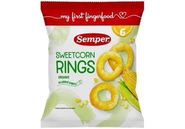 Užkandis kukurūzų žiedai SEMPER EKO nuo 6 mėn, 20 g