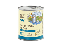 Saldintas sutirštintas pienas WELL DONE, 8% rieb., 385 g