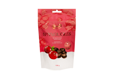 Spanguolės RŪTA su juoduoju šokoladu, 120 g