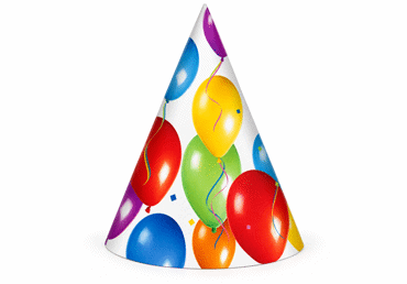 Gimtadienio kepuraitės BALLOONS FIESTA, 6 vnt., 6 vnt.