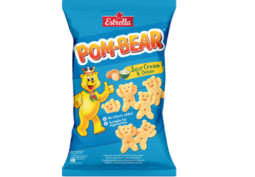 Traškus bulvių užkandis ESTRELLA POM BEAR, griet.ir svog.sk., 65 g