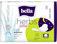 Naktiniai higieniniai paketai BELLA Herbs Sensitive Ultra Night, 8 vnt.