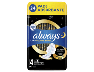 Higieniniai paketai ALWAYS Ultra Secure Night, S4, 24 vnt.