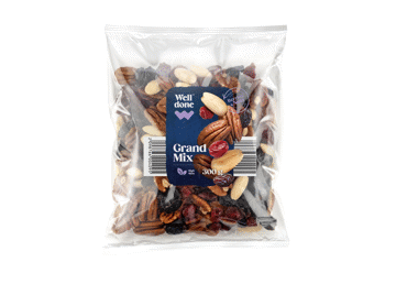 Riešutų ir džiovintų vaisių mišinys GRAND WELL DONE, 300 g