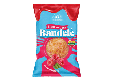 Sluoksniuota bandelė su aviečių įdaru, 70 g
