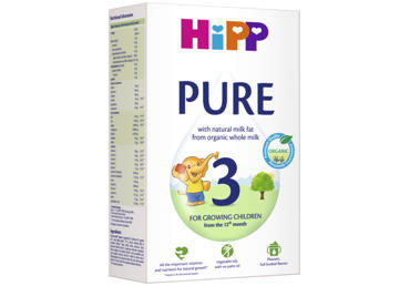 Ekologiškas  tolesnio maitinimo kūdikių pieno mišinys  (nuo 12 mėnesio) HiPP 3 PURE, 500 g