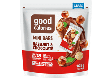 Mini datulių batonėliai GOOD CALORIES, su riešutais ir šokoladu, 108 g