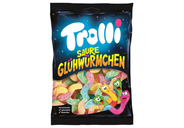 Guminukai TROLLI, rūgštūs, kirminų formos, 100 g