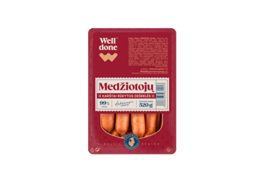Karštai rūkytos dešrelės WELL DONE, a. r., 520 g