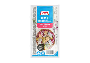 Šaltai rūkyta silkių filė VIČI aliejuje, 200 g