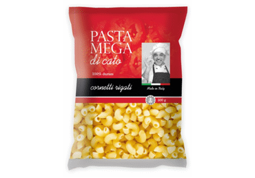 Makaronai MEGA DI CATO CORNETTI RIGATI (rageliai), 500 g