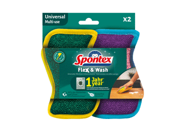 Daugiafunkcinės kempinėlės SPONTEX Flex & Wash, 2 vnt.