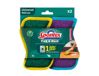 Daugiafunkcinės kempinėlės SPONTEX Flex & Wash, 2 vnt