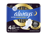 Higieniniai paketai ALWAYS Ultra Secure Night, S4, 6 vnt.