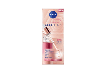 NIVEA CELLULAR EXPERT LIFT 3-jų zonų odą stangrinantis serumas veidui, kaklui ir dekoltė, 30 ml