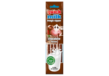 Šiaudeliai QUICK MILK, šokolado skonio, 30 g