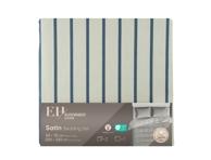 Satininės patalynės komplektas 200x220/2x50x70cm t.mėlyna, dryžuota