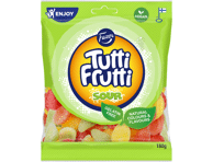 Rūgštūs guminukai FAZER TUTTI FRUTTI, vaisių skonio, 180 g