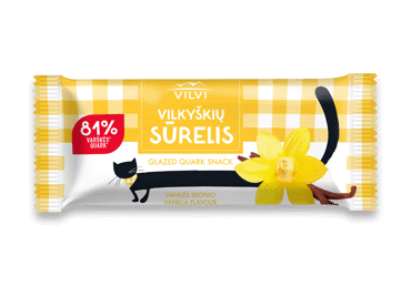 Glaistytas VILKYŠKIŲ vanilės sk. varškės sūrelis, 24 % rieb., 40 g