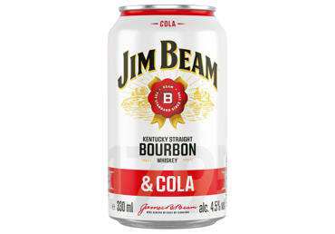 Gazuotas alkoholinis kokteilis JIM BEAM & COLA, 330 ml
